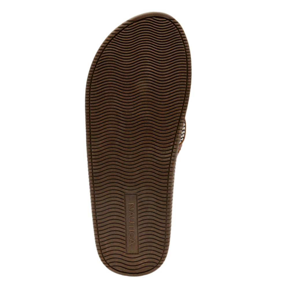 Nautica Slip On Faux Leather Clarkson 2 Sandals Size 9 Thong Flip Flop Cushioned - Picture 5 of 7
